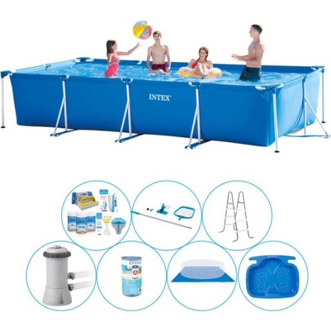 Alles in 1 Zwembad Pakket - 8-delig -  Frame Pool Rechthoekig 450x220x84 cm