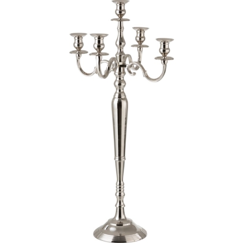 J-Line Kandelaar 5-Arm Klassiek Aluminium Zilver Large