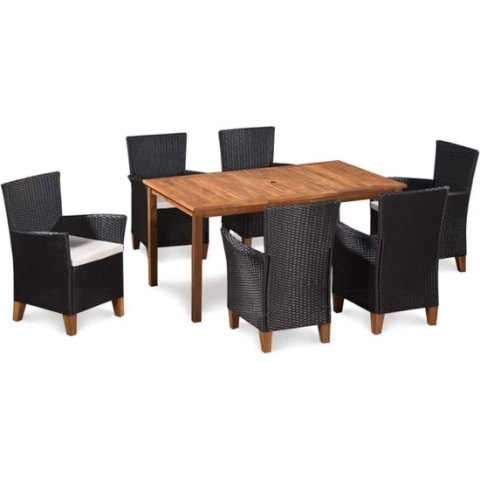 vidaXL-7-delige-Tuinset-poly-rattan-zwart-en-bruin