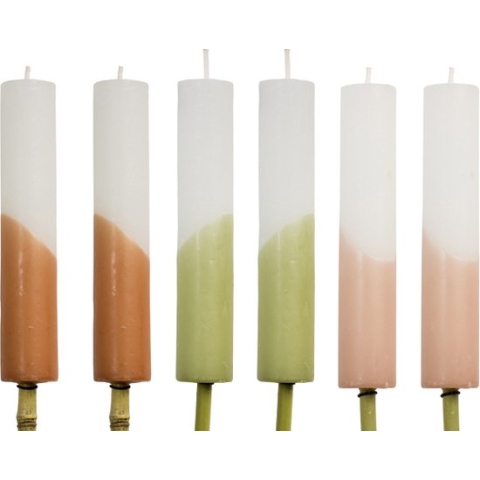 Cactula tuinfakkel kaarsen voor in de tuin 6 stuks met de hand gedipt in 3 kleuren 68 cm Dip Dye