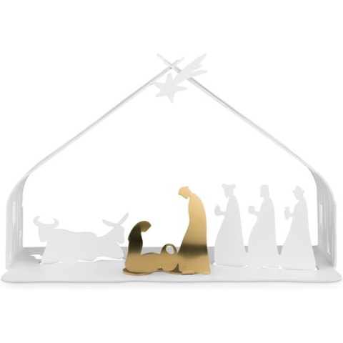 Alessi Kerststal Bark - BM09 W - Wit - 10 cm - door Michel Boucquillon & Donia Maaoui