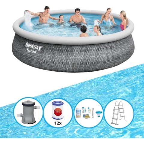 Bestway Zwembad Fast Set - 457x107 cm - Zwembad Bundel