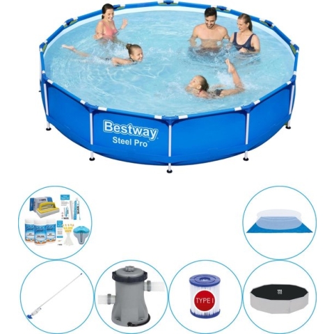 Zwembad Combinatie Pakket - Steel Pro Rond 366x76 cm