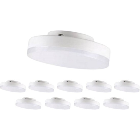 GX53 7W ledlamp (10 stuks) - Koel wit licht - Kunststof - Wit - Pack de 10 - Wit Froid 6000k - 8000k - SILUMEN