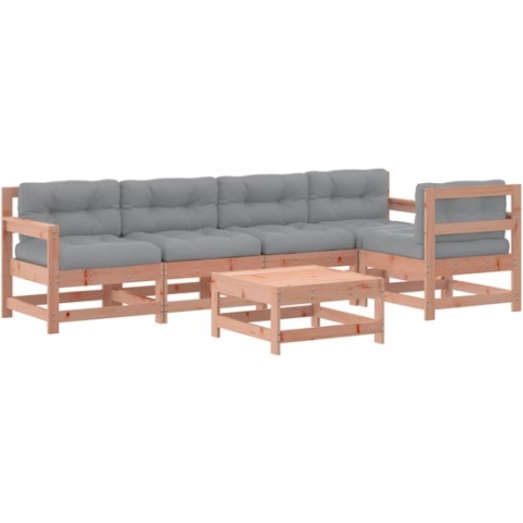 vidaXL-6-delige-Loungeset-met-kussens-massief-douglashout