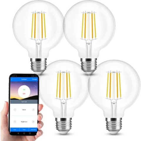 Milight Dual White 4 smart filament lampen met wifi-module - 7W - E27 fitting - G95 model - Slimme verlichting - Smart light - Smart lamp