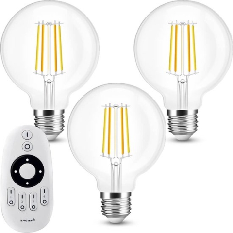 Milight Dual White 3 smart filament lampen met afstandsbediening - 7W - E27 fitting - G95 model