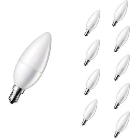 E14 LED-lamp 6W 220V C37 180 ° dimbaar (pakket van 10) - Koel wit licht - Overig - Pack de 10 - Wit Froid 6000k - 8000k - SILUMEN