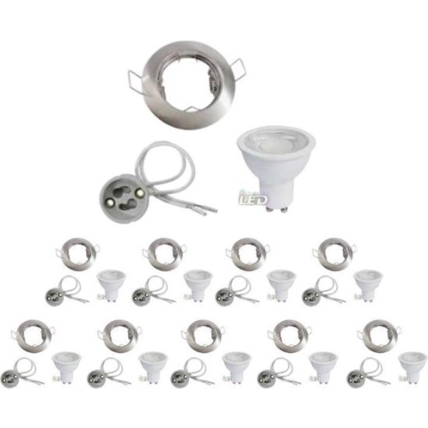 U10 LED-spotkit met 8W LED-lamp (pak van 10) - Warm wit licht - Overig - Aluminium - Pack de 10 - Wit Chaud 2300k - 3500k - SILUMEN