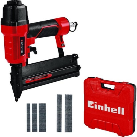Einhell Pneumatische Tacker  TC-PN 50 (schiet nieten en spijkers - vulstand indicator - anti-slip rubberen handgreep - diepte afstelling - Incl. 1500 nietjes en 2000 spijkers - transport en opbergkoffer)