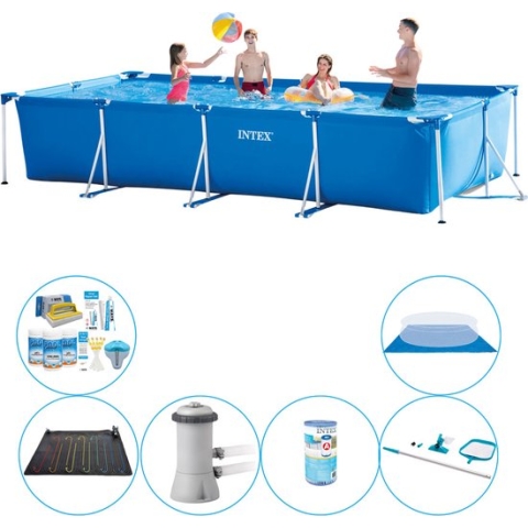 Zwembad Set - 7-delig -  Frame Pool Rechthoekig 450x220x84 cm
