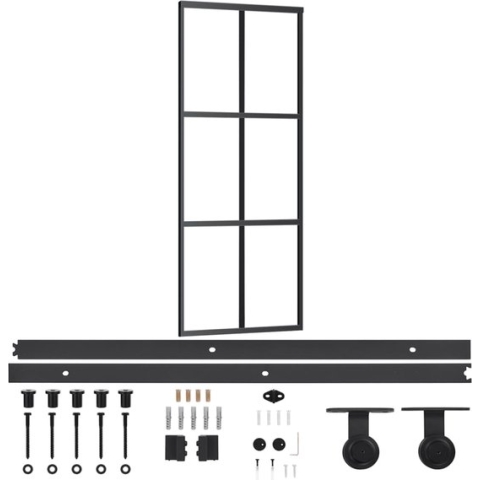 vidaXL-Schuifdeur-met-beslag-76x205-cm-aluminium-en-ESG-glas