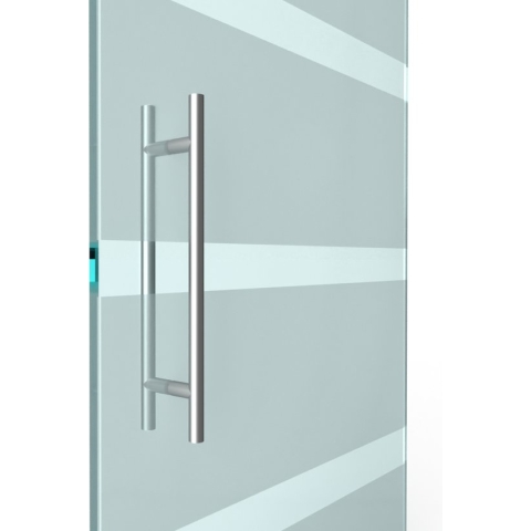 T-greep voor glazen deur ø 25mm - L: 700x500mm - RVS