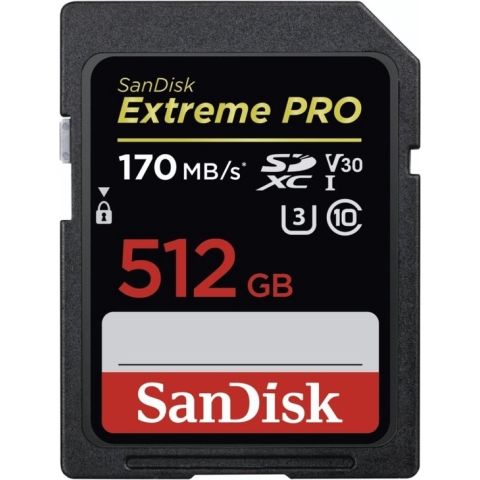 Sandisk Extreme PRO SDXC - Geheugenkaart - 512GB - V30 U3 UHS-I - 170MB/s