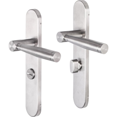 Impresso Retford Deurklink – Deurbeslag – Ovaal – Deurschild met Toiletsluiting – Zilver