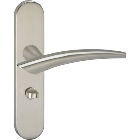 Impresso Sheffield Deurklink – Deurbeslag – Ovaal – Deurschild met Toiletsluiting – Zilver
