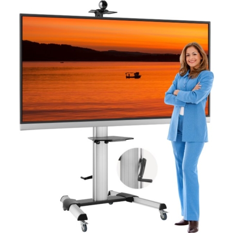 Verrijdbare TV Vloerstandaard | Met Draaihendel | Geschikt voor Samsung, LG, Philips of Universele TV's | Aanbieding | 20 Jaar Garantie