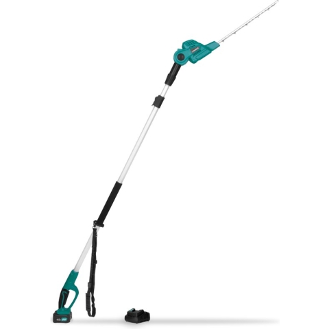 VONROC Telescopische Accu Heggenschaar 20V  - Kantelbaar blad - Traploos verstelbaar van 200 tot 260 cm. (incl. 4.0Ah Accu en snellader)