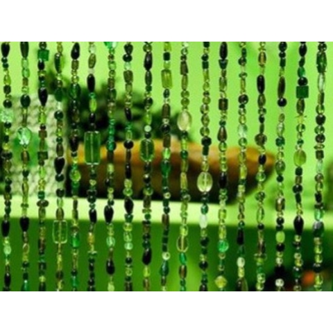 Glaskralengordijn groen