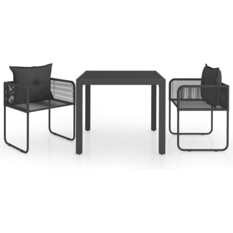 vidaXL-3-delige-Tuinset-PVC-rattan-zwart