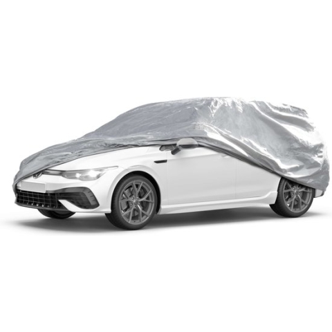 Dekzeil voor auto All Weather Basic, autozeil volledige garage Combi maat M zilver