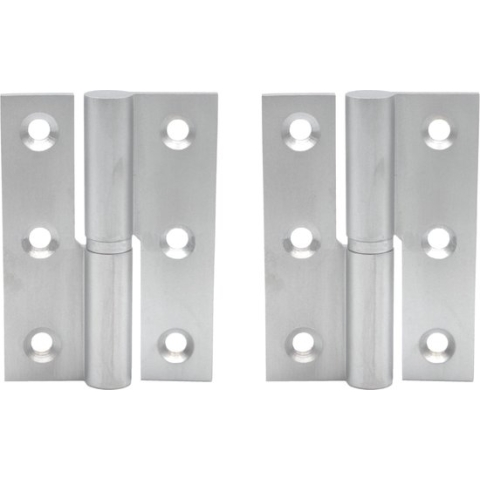 Paumelle - 70x50mm - Messing mat chroom - Rechtsdraaiend - 2 stuks