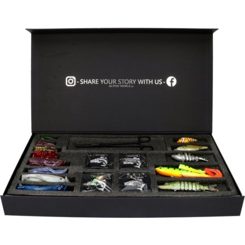 Alpha Tackle® roofvissen giftbox 35-delig | Kunstaas | Shads | jerkbait | onthaaktang | Crankbait | Snoek | Vissen | Hengelsport | Kunstaas set | Roofvissen | Roofvissen Cadeau
