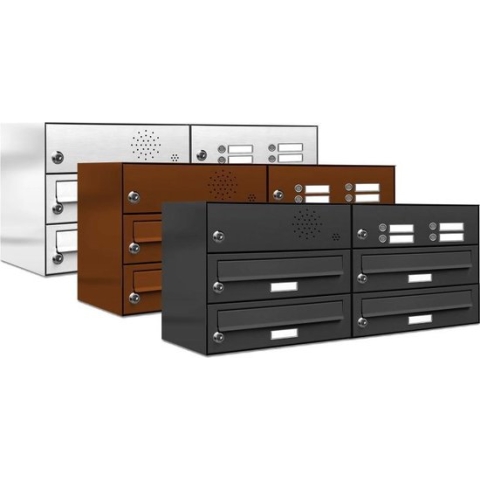 Brievenbus 4 klein type 2_Brievenbus met intercompaneel _4_adressen__RVS