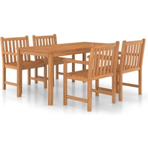 vidaXL-5-delige-Tuinset-massief-teakhout