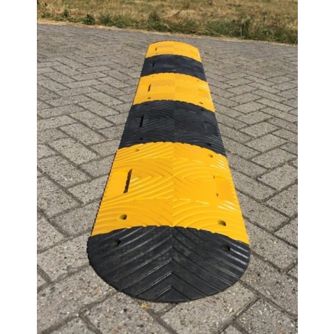 Verkeersdrempel slowly - geel zwart - kunststof 350 cm 5 cm