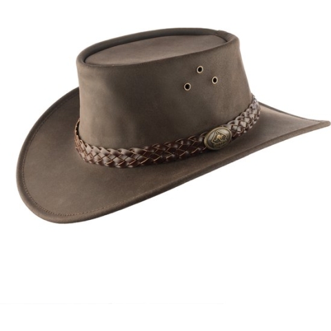 Leren Hoed Scippis Wallaroo bruin maat XL
