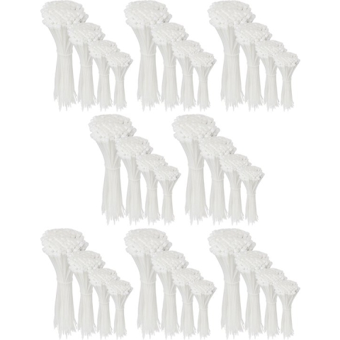 Polyamide kabelbinders, Tie Rips, witte kabelbinders set 4,8 mm / 3200 stuks