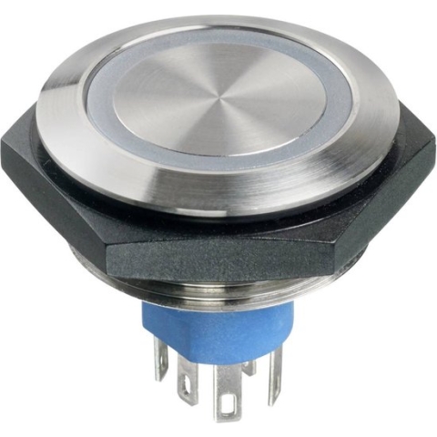 APEM AV57022000074BK Vandalismebestendige druktoets 30 V/DC 1 A 1x uit/(aan) Moment Wit (Ø x h) 36 mm x 24 mm IP67 1 st