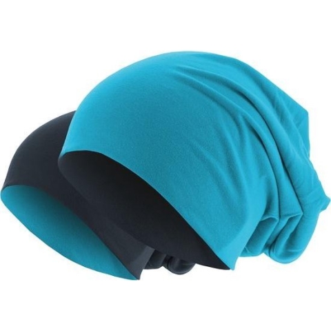 Beanie muts reversible MasterDis turquoise navy