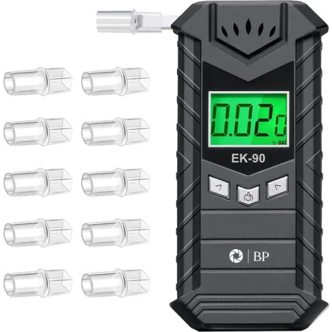 BP® Alcoholtester - Blaastest - Alcoholmeter - Alcoholtester Geschikt Voor Frankrijk - Digitaal - USB Oplaadbaar - 10 Extra mondstukjes - Nederlandse Handleiding