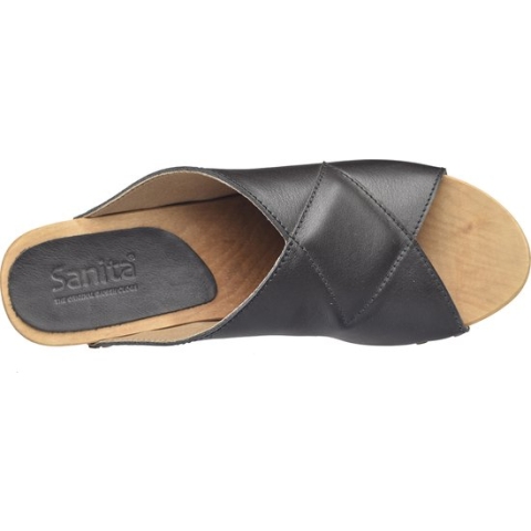 Sanita Wood-Kelo Square Flex Sandal ZWART - Maat 38