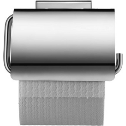 Duravit Karree closetrolhouder met klep chroom