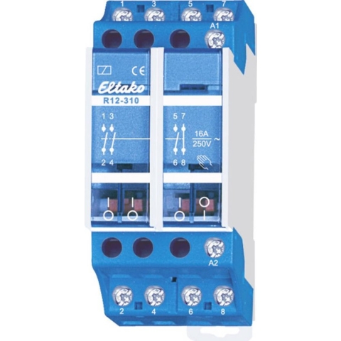 Eltako R12-310-230V Schakelrelais Nominale spanning: 230 V Schakelstroom (max.): 16 A 1x NC, 3x NO 1 stuk(s)