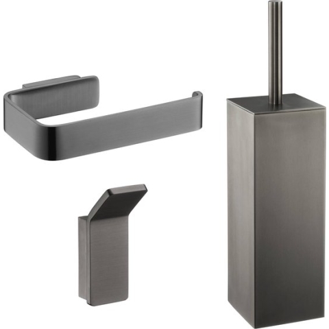 Ben Torgetto 3-delige toiletset geborsteld zwart
