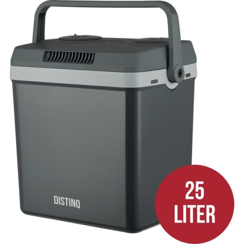 DistinQ Elektrische Koelbox voor Auto en Camping – Koelbox Elektrisch met Verwarmingsfunctie - 12v 230 Volt – 25L - Grijs