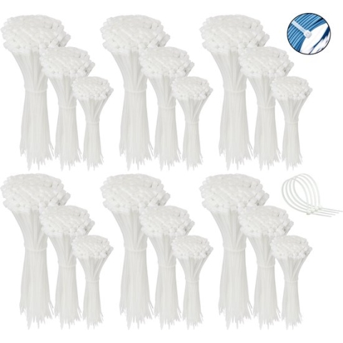 Polyamide kabelbinders, Tie Rips, witte kabelbinders set 3,6 mm / 1800 stuks