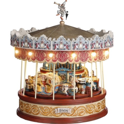Efteling – Anton Pieck carrousel werkt op  batterijen - h25,5xd23cm - Woonaccessoires en seizoensgebondendecoratie