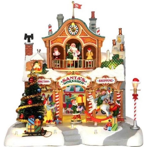 Lemax Kerstdorp Santa's Workshop - met verlichting - 4.5V Adaptor