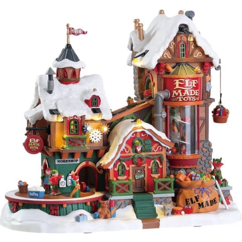 Lemax Elf Made Toy Factory Kerstdorpen - Met verlichting - 4.5V Adapter (AA)