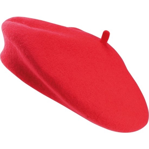 Beret Unisex One Size K-up Red 92% Wol, 8% Polyamide
