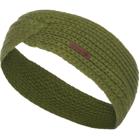 Knit Factory Joy Gebreide Dames Hoofdband - Haarhand - Mosgroen - One Size