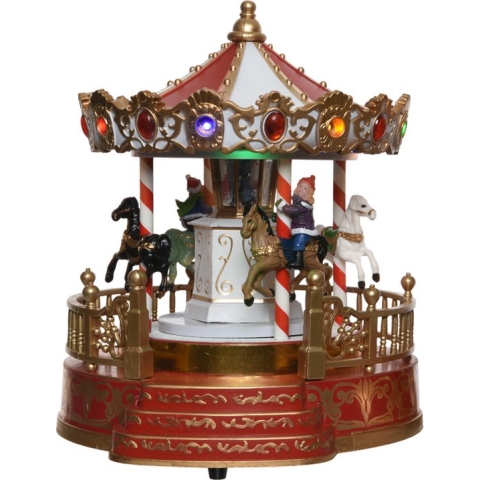 LED carousel 2ass op batterij 19x19x22 cm 9L multi