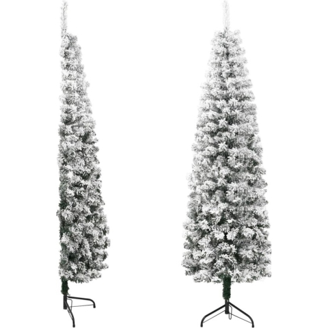vidaXL-Kunstkerstboom-half-met-sneeuw-smal-240-cm