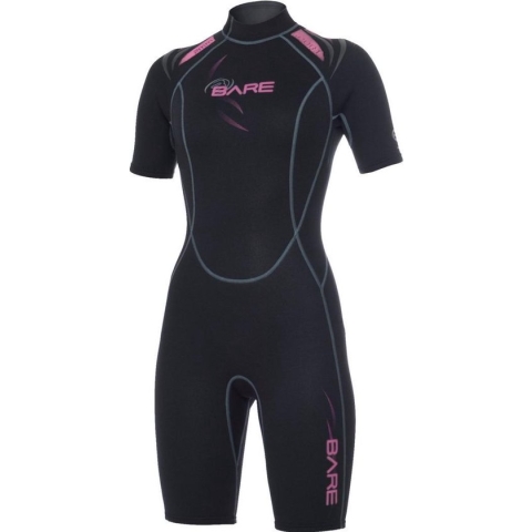 Bare 2mm Shorty - Wetsuit - Dames - 08 - Zwart/Roze