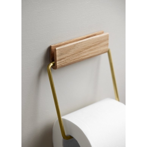 Moebe Toilet roll holder oak - brass